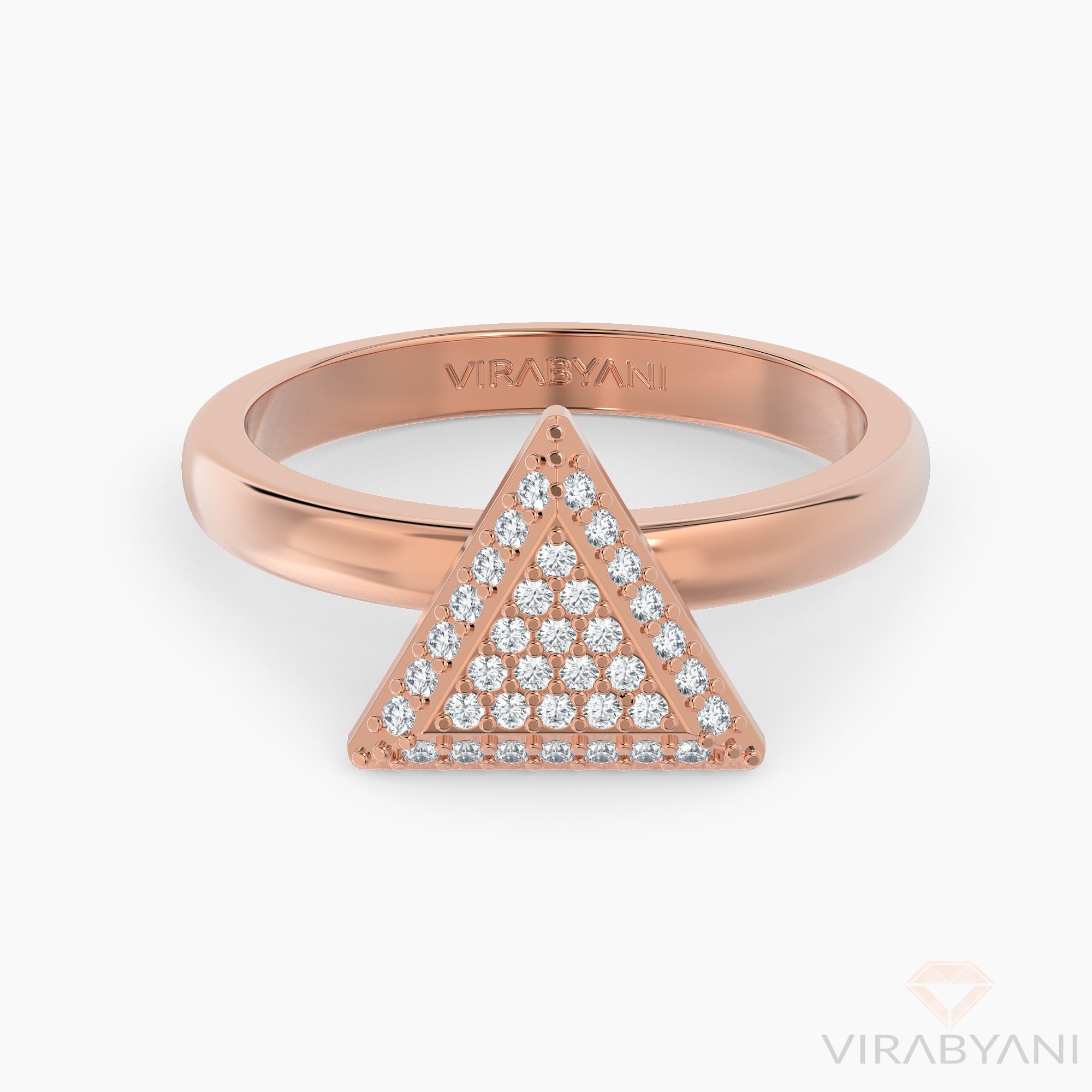 Triangle Shaped AMoré Pavé Ring With 0.45ct. Diamonds-VIRABYANI